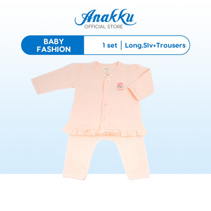 Anakku [0-12M] Newborn Baby Girl Jacquard Clothing Suit Set | Set Baju Bayi Perempuan EAK645-2
