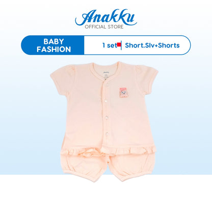 Anakku [0-12M] Newborn Baby Girl Jacquard Clothing Suit Set | Set Baju Bayi Perempuan EAK645-2