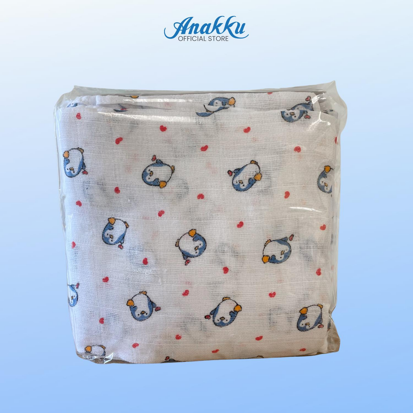 Bulk Sale - Anakku Bayi Newborn Printed Kain Napkin Selesa 8 Pcs Penguin Design (161-626)