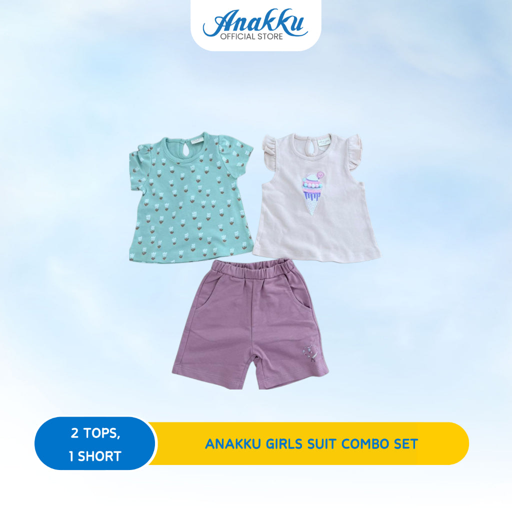 ANAKKU Baju Baby Girl Knit Combo Set Clothing 3-in-1 (6-24 Months)