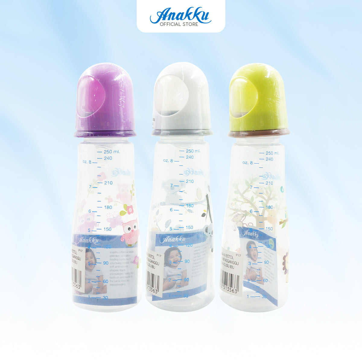 Anakku (2oz/4oz/8oz) PP Standard Neck Feeding Bottle Botol Susu 163-063