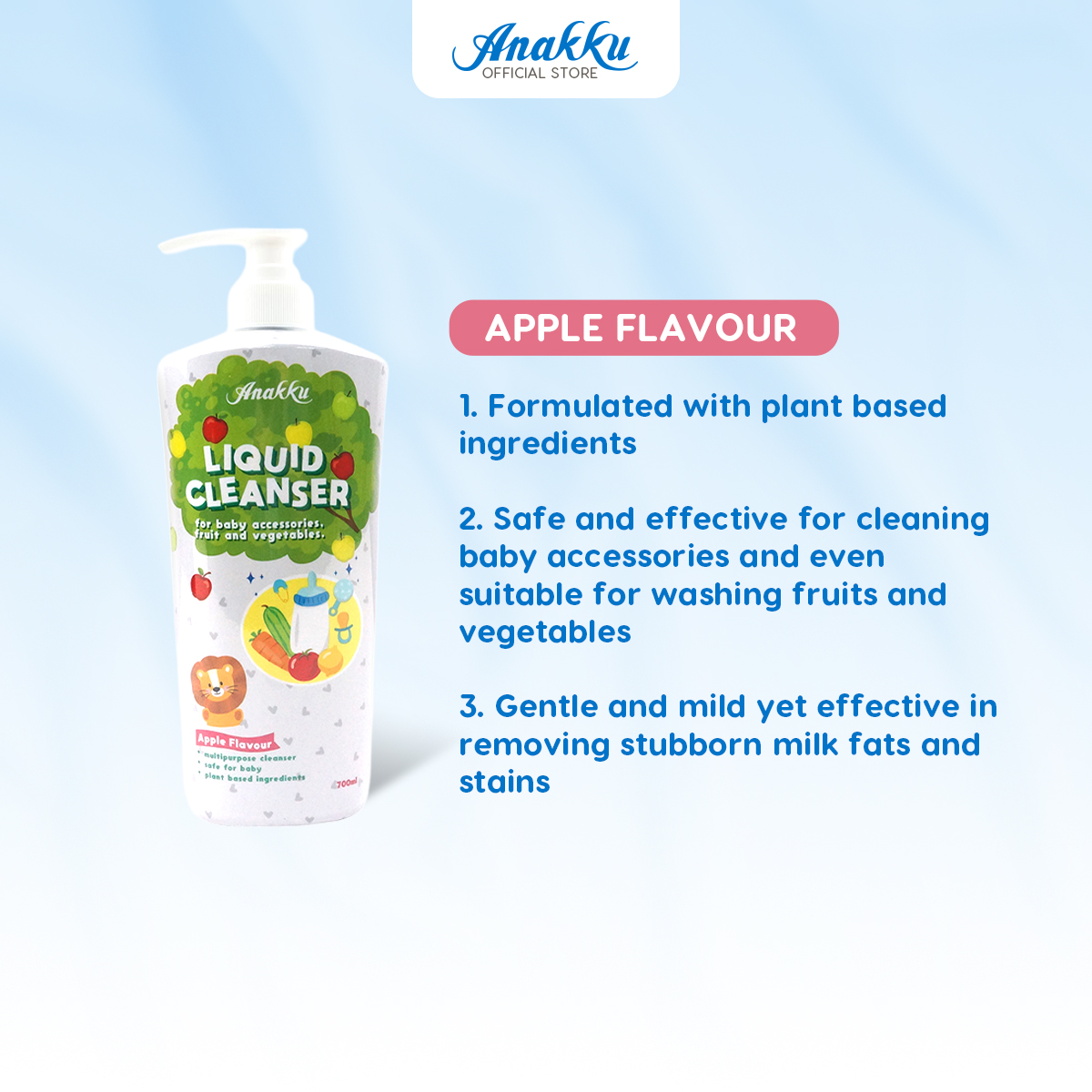 Anakku Liquid Cleanser Apple Flavour 700ml 165-400