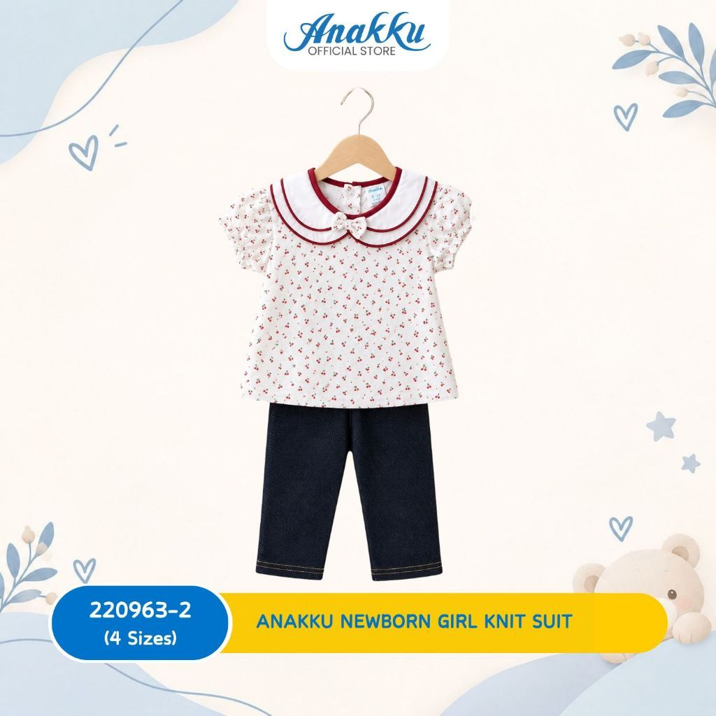 Anakku Girls Knit Suit/Set Baju & Seluar Bayi Perempuan -Top & Bottom (3 Mth to 24 Mth)