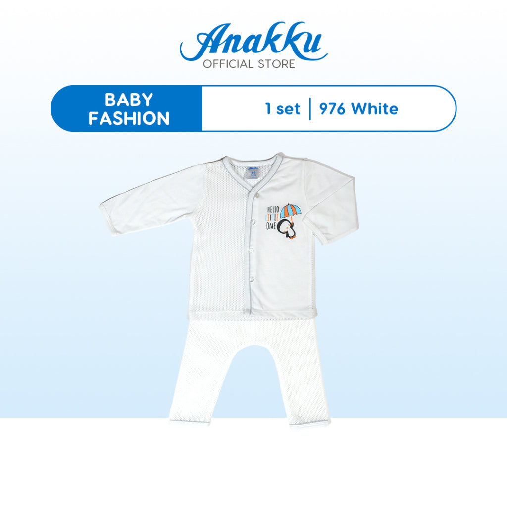 Anakku [0-12M] Baby Boy Newborn Basic Mix Eyelet Suit Set Baju Bayi Lelaki EAK976-2