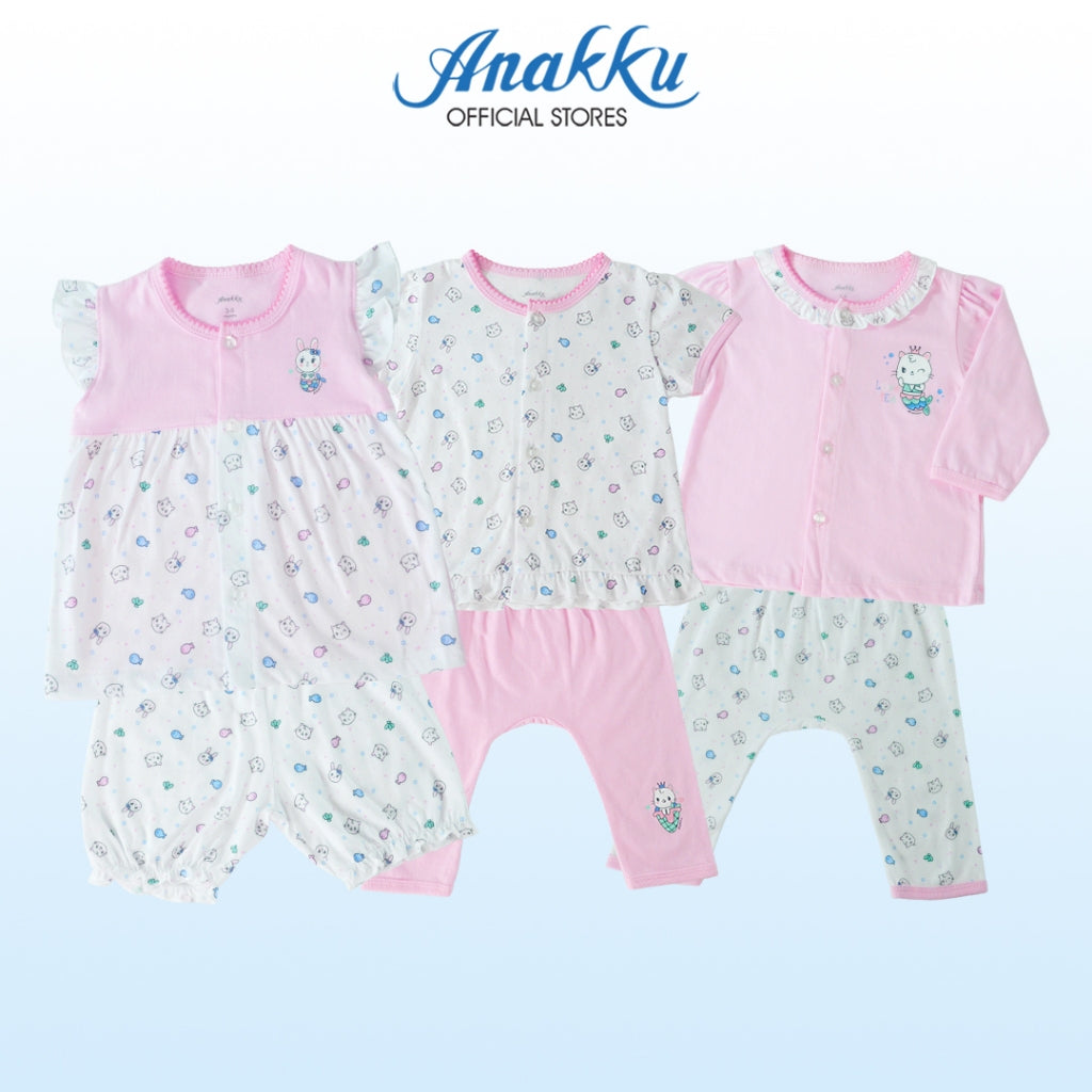 Anakku [0-12M] Newborn Baby Girl Clothing Suit Set Baju Bayi Perempuan EAK746-2