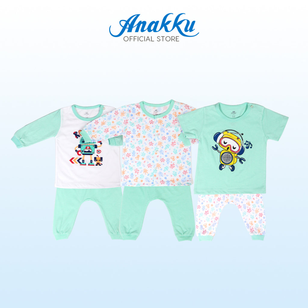 Anakku [3-18M] Baby Boy Newborn Suit Set Baju Bayi Lelaki EAK927-2