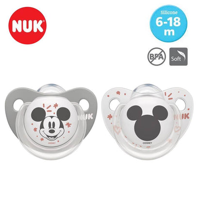 NUK Sil Soother Mickey Plus S2 With Cover, 2Pc/Box
