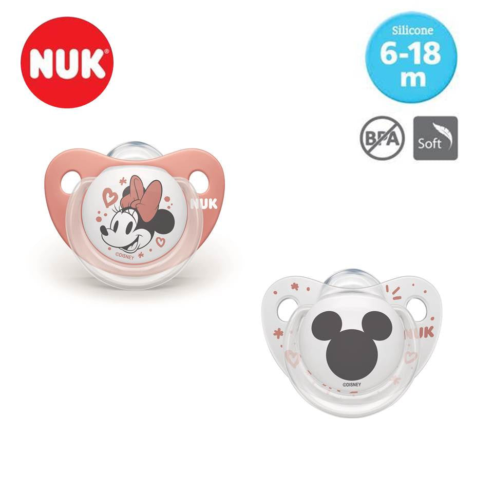 NUK Sil Soother Mickey Plus S2 With Cover, 2Pc/Box