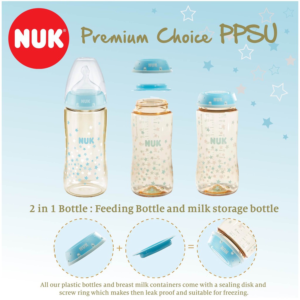 NUK PCH PPSU Temperature Control Bottle with Silicone Teat BPA Free (300ml) S2