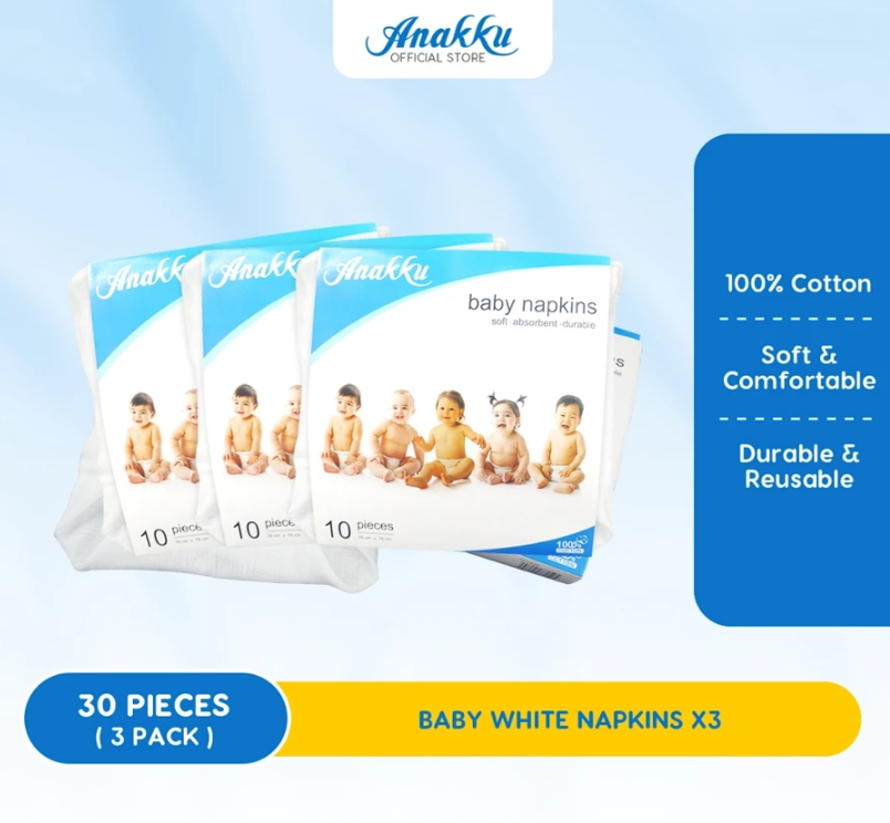Bulk Sale - Anakku Baby Cotton Napkins 10 pcs 121-620