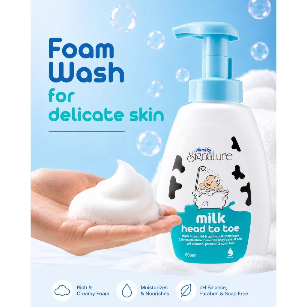 ANAKKU Signature Milk Head To Toe Baby Hair & Body Wash 500ml (165-700)