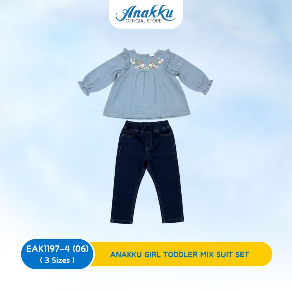 ANAKKU Girl Todler Mix Suit Set | Set Sut Campuran Kanak2 Perempuan (1 yrs to 3 yrs)