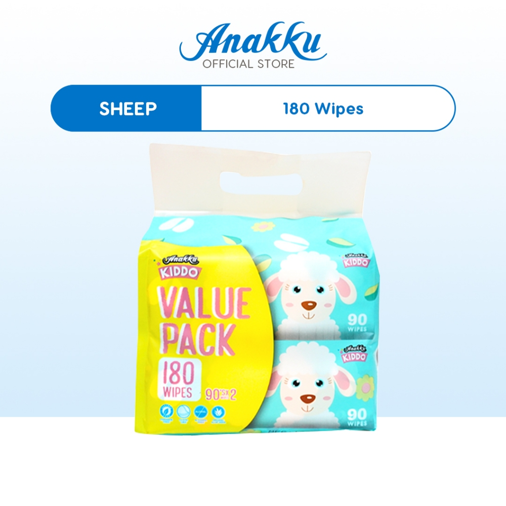 Anakku Kiddo Wet Wipes Tissue Tisu Basah 90's x 2 WT90/2-C1