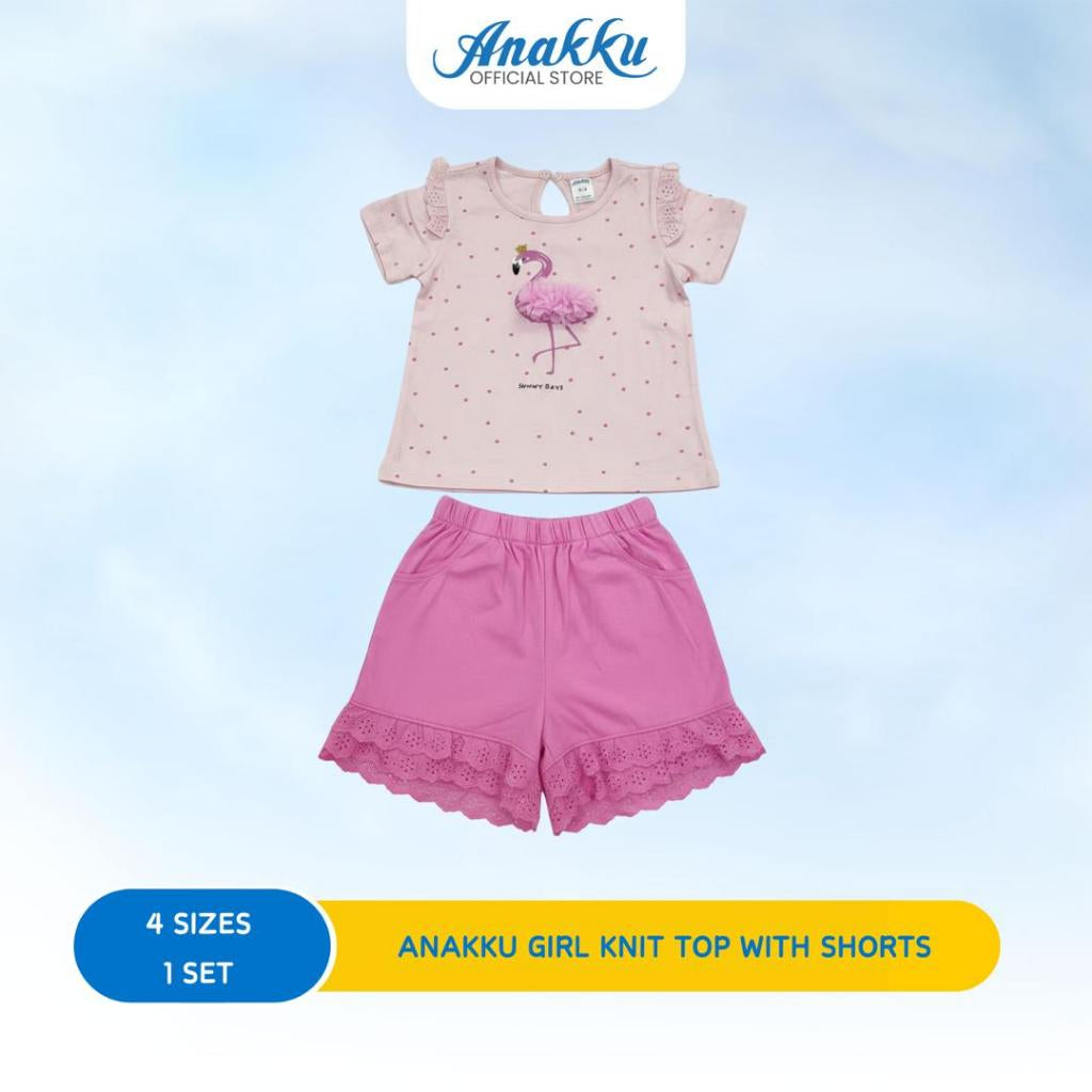 ANAKKU GIRLS KNIT SUIT -SHORT or LONG SLV SLV TOP & SHORT/LONG PANT/LEGGING( 1 yr to 5 yrs)