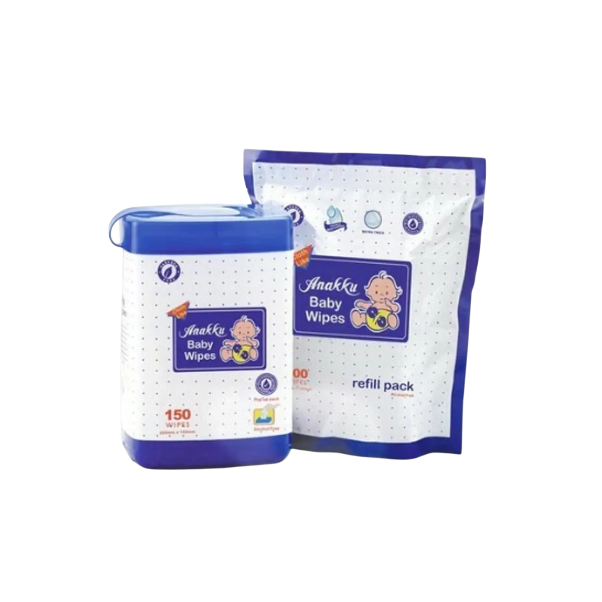 Bulk Sale - ANAKKU BABY WIPES 150'S+100'S OR 100'SX2(REFILL)