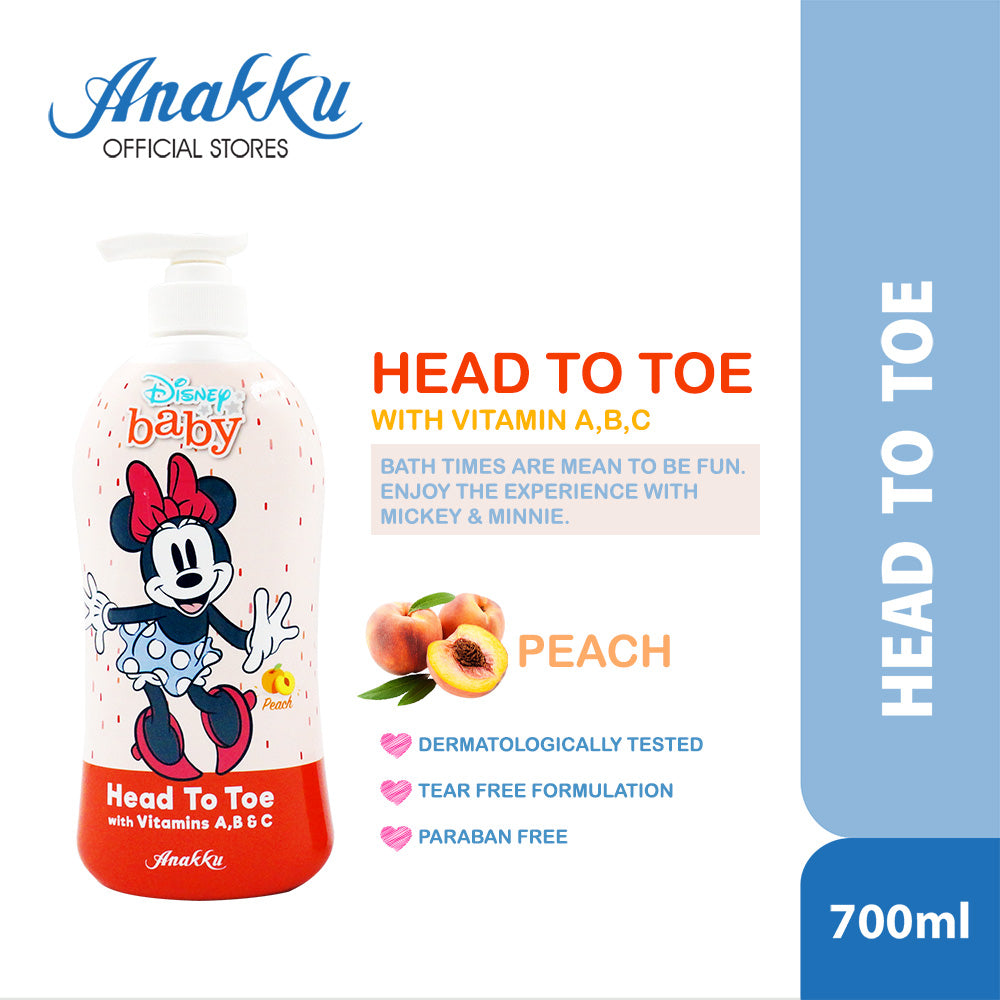 Anakku Disney Baby HEAD TO TOE with Peach Extract (700ml) [Random Pick 1 Pc]