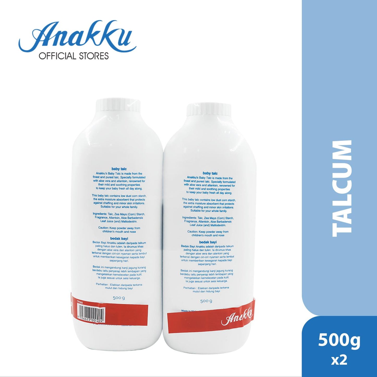 Anakku Baby Talcum 500g x 2
