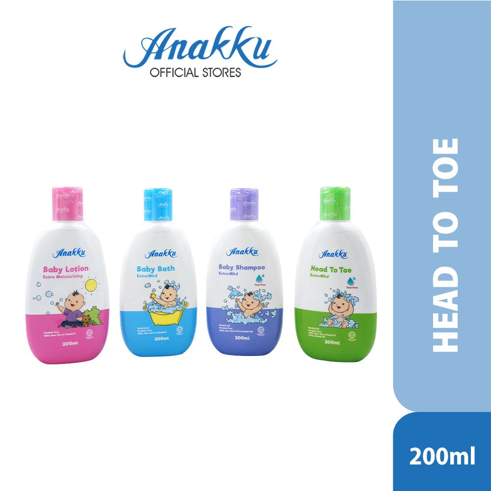 Anakku Baby Bath Extra Mild HEAD TO TOE (200ml) | Sabun Mandian Bayi HEAD TO TOE HTT200
