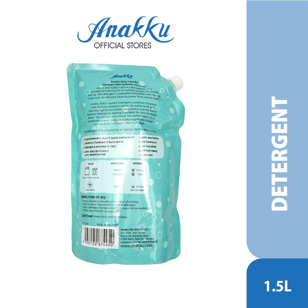 Anakku Detergent With Softener Refill Pack 100ml / 1.5L