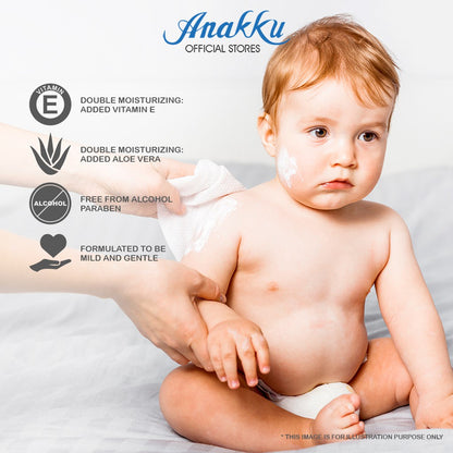 [Online Exclusive - BUNDLE DEAL] Anakku Baby Wipes Wet Tissue (Hypoallergenic) | Tisu Basah Bayi (90's x 10) WT90/2-5