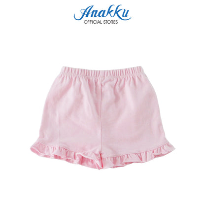 Anakku [0-12M] Baby Girl Newborn Short Sleeves Tee + Shorts Suit Set Baju Bayi Perempuan ELL617-2