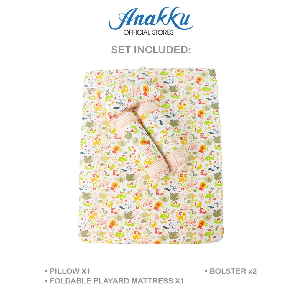 Anakku 4pcs Pillow & Bolsters Playard Mattress Bedding Set | Set Bantal Bayi 174-770