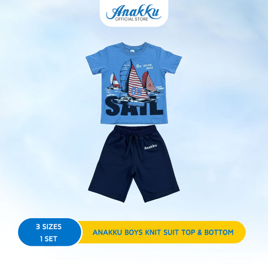 ANAKKU BOYS KNIT SET -SHORT SLV TOP & SHORT PANT( 2 yr to 5 yrs)TBS20-01 (001 to 010)