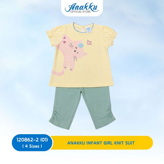 Anakku Girls Knit Suit- Top & Bottom (6 Mth to 24 Mth) - 120862-2(01 - 06)