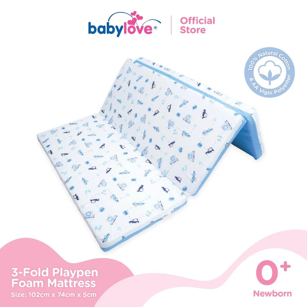 Babylove Premium Tilam Playpen Lipat 3 | 3-Fold Playpen Foam Mattress OR [Cover Only ] with PVC Bag