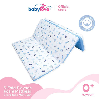 Babylove Premium Tilam Playpen Lipat 3 | 3-Fold Playpen Foam Mattress OR [Cover Only ] with PVC Bag
