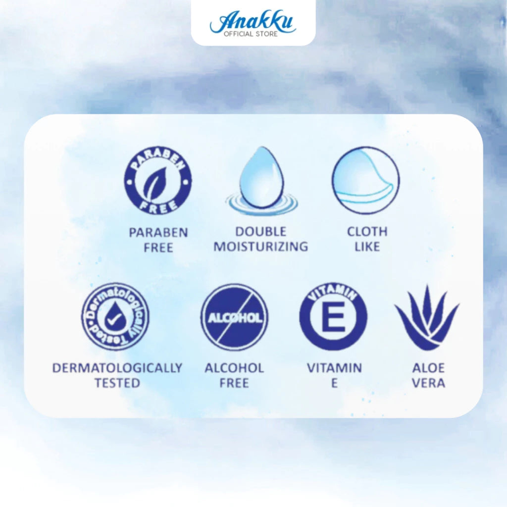 Anakku Baby Wipes Wet Tissue/Tisu Basah Bayi - Refill Pack (100's x 2 Packs) 175-6003