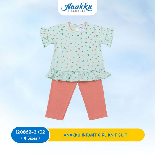 Anakku Girls Knit Suit- Top & Bottom (6 Mth to 24 Mth) - 120862-2(01 - 06)