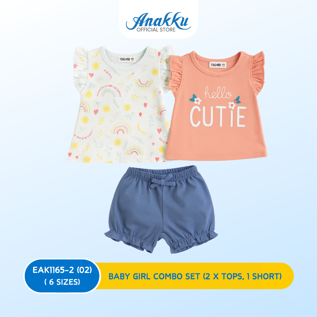 Anakku Girl Combo set (2 x Tops, 1 Short) - EAK1165-2