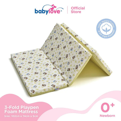 Babylove Premium Tilam Playpen Lipat 3 | 3-Fold Playpen Foam Mattress OR [Cover Only ] with PVC Bag