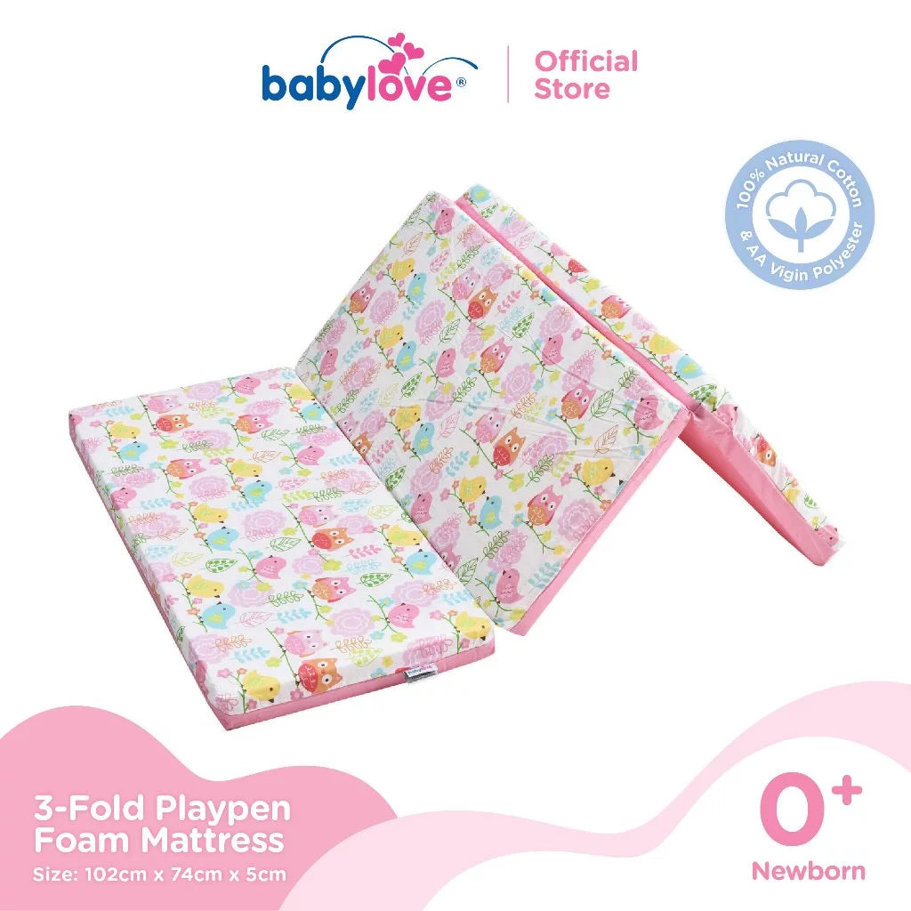Babylove Premium Tilam Playpen Lipat 3 | 3-Fold Playpen Foam Mattress OR [Cover Only ] with PVC Bag
