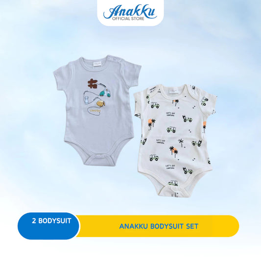 ANAKKU Romper Baju Baby Newborn Bodysuit Series - 2 Sets (3M-12M)