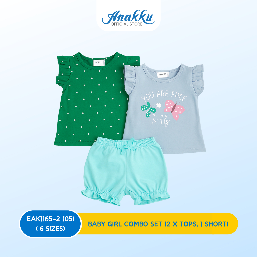 Anakku Girl Combo set (2 x Tops, 1 Short) - EAK1165-2