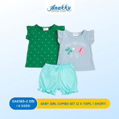 Anakku Girl Combo set (2 x Tops, 1 Short) - EAK1165-2