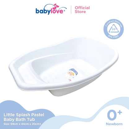 Babylove NEW Little Lagoon Bath Tub – Polypropylene (PP) | 78x48x20cm | White/Green/Pink