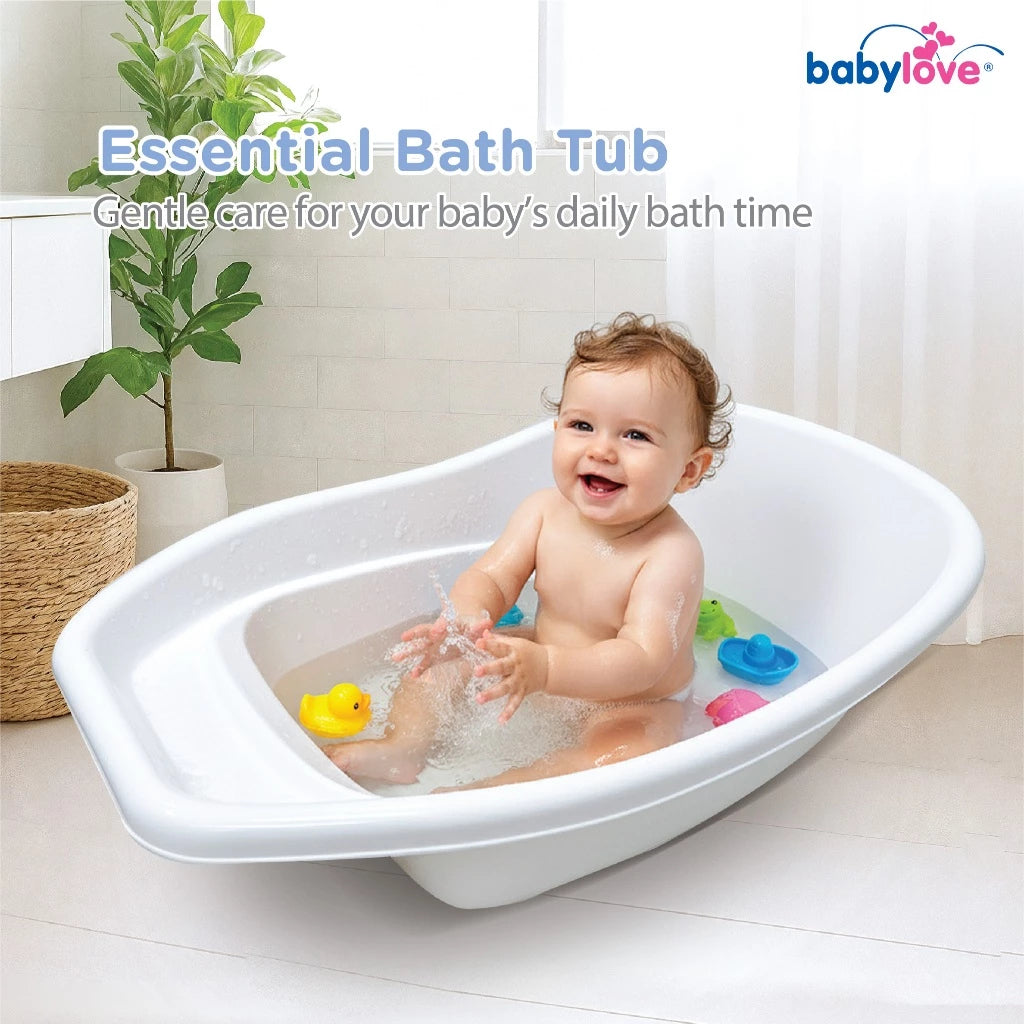 Babylove NEW Little Lagoon Bath Tub – Polypropylene (PP) | 78x48x20cm | White/Green/Pink