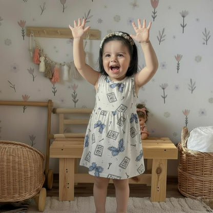 ANAKKU GIRLS KNIT DRESS -SHORT SLV OR NO SLEEVE( 2 yr to 5 yrs) TGD15-01 (001-006)