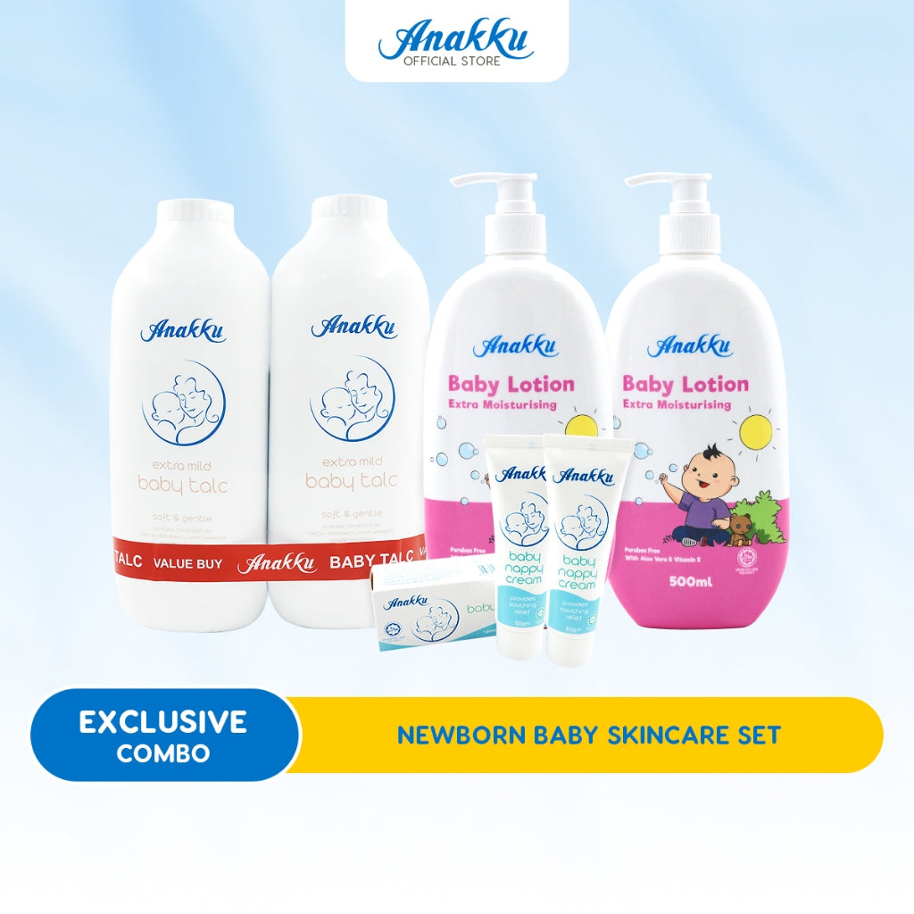 [Exclusive Combo] Anakku Newborn Baby Skincare Bundle Packs Baby Talcum Powder Lotion Losyen Bayi AKBD0003