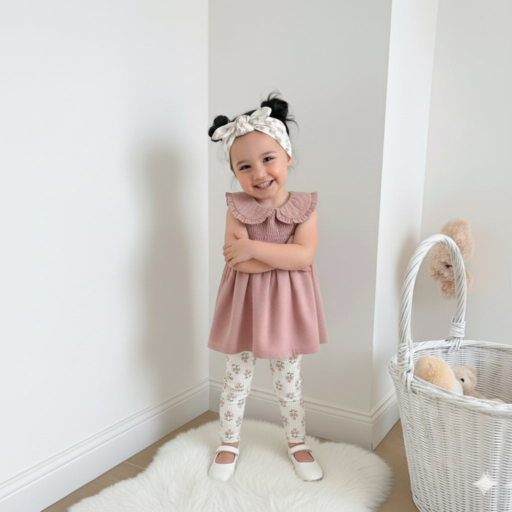 3PCS BABY GIRLS SUIT SET (TOP, LEGGING & HEADBAND) - 620199-2