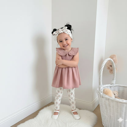 3PCS BABY GIRLS SUIT SET (TOP, LEGGING & HEADBAND) - 620199-2