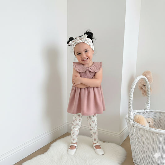 3PCS BABY GIRLS SUIT SET (TOP, LEGGING & HEADBAND) - 620199-2