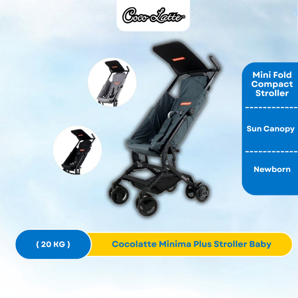 COCOLATTE Minima Plus Stroller Baby Travel Folding Cabin Size & Lightweight (Newborn up to 20kg)