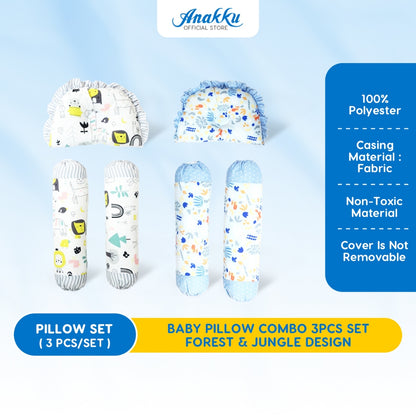 Anakku Bedding Set 3 in 1 Dimple Pillow Bolsters Set Forest/Jungle Set Bantal Bayi 174-791