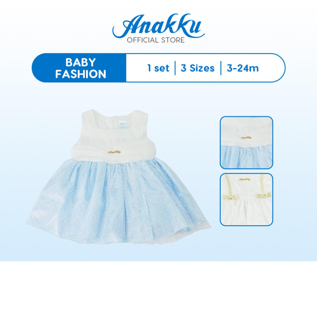 Anakku [3-24M] Newborn Baby Girl Party Dress Sleeveless Dress Pakaian Bayi Perempuan EAK839-2