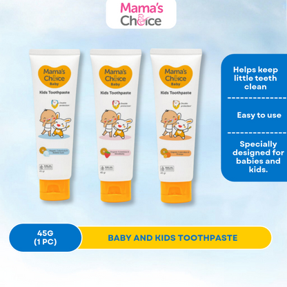 Mama's Choice Kids Toothpaste | Ubat Gigi Kanak2 - 45g Fluoride Free Safe to Swallow