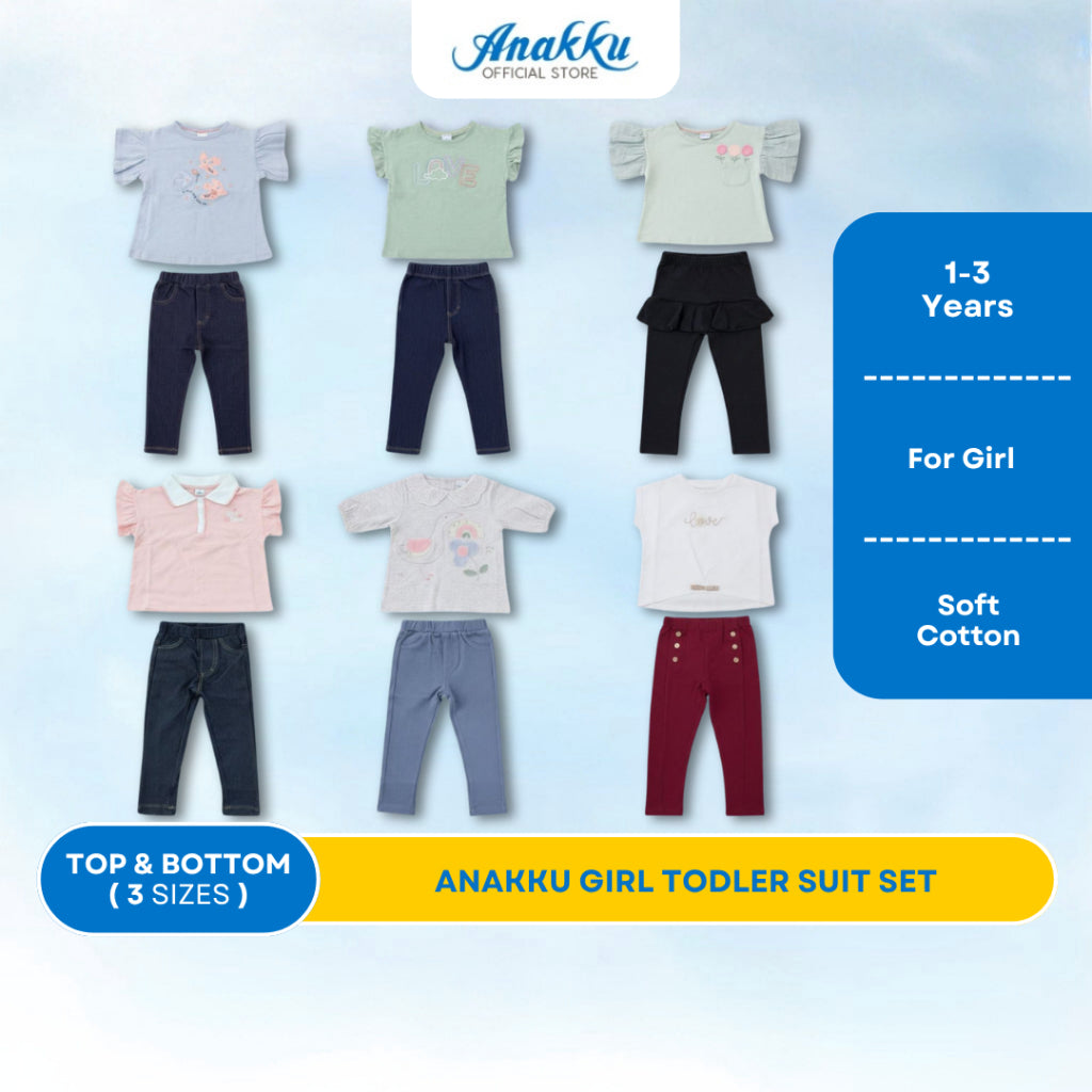 ANAKKU Baby Girl Toddler Suit Set 1-3 Years | Baju Budak Perempuan | EAK1180-4 EAK1181-4
